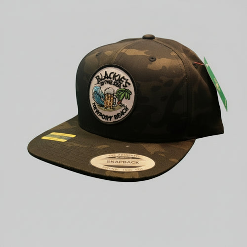 Dark Camo snapback with Circle Classic beach logo 