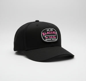 Black Snapback Surfboard Pink Patch