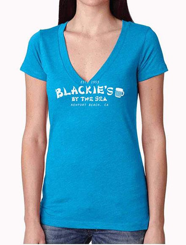 Women's Turquoise V-Neck Blackie's