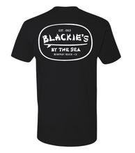 Load image into Gallery viewer, Black Surfboard tee white logo