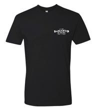Load image into Gallery viewer, Black Surfboard tee white logo