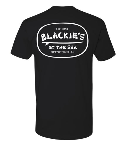 Black Surfboard tee white logo